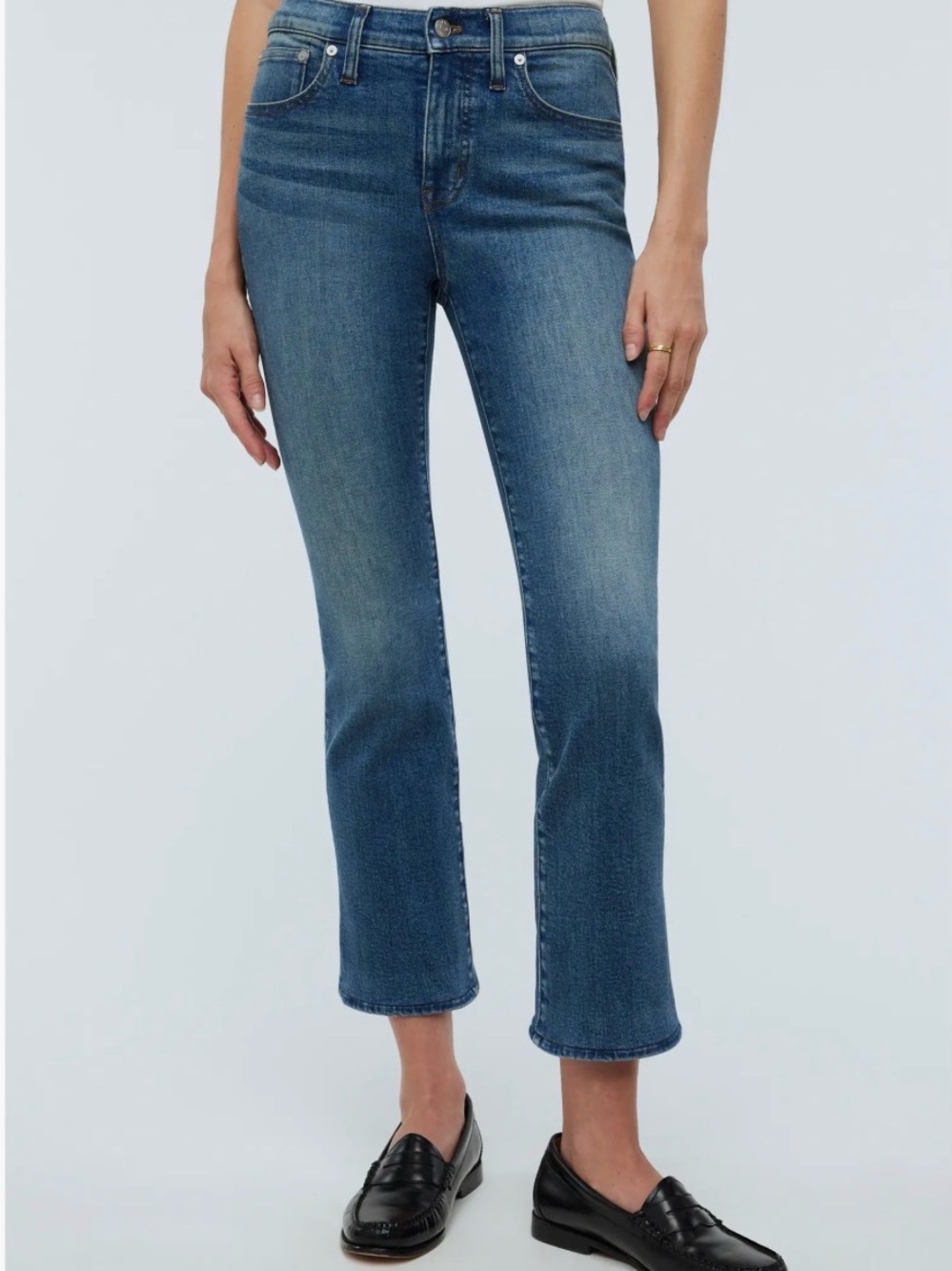 Madewell Dark Blue Kick Flare Cropped Jeans Size 25